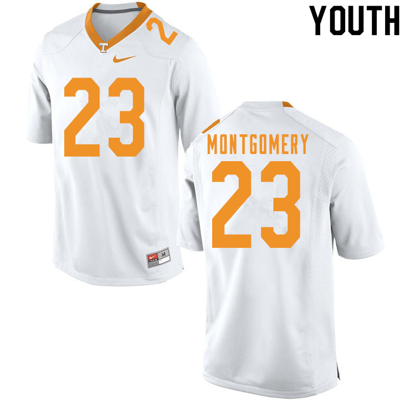 Youth #23 Isaiah Montgomery Tennessee Volunteers College Football Jerseys Sale-White - Click Image to Close